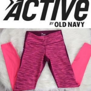 💚Old Navy Activewear pink red leggings size S